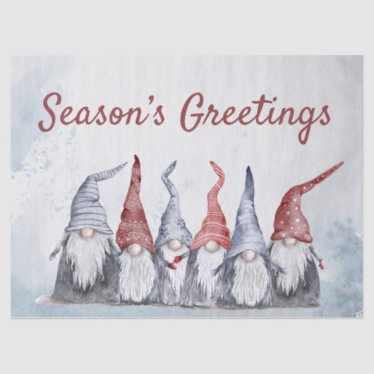 Hygge Christmas Holiday Gnomes Seidenpapier (Vorderseite)