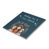 Hygge Christmas Mother and Daughters Wreath Fliese (Seite)