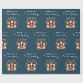 Hygge Christmas Mother and Daughters Wreath Geschenkpapier (Flach)