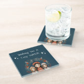 Hygge Christmas Mother and Daughters Wreath Glasuntersetzer (Schrägansicht)