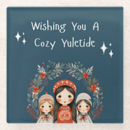 Hygge Christmas Mother and Daughters Wreath Glasuntersetzer