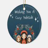 Hygge Christmas Mother and Daughters Wreath Keramik Ornament (Links)