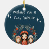 Hygge Christmas Mother and Daughters Wreath Keramik Ornament (Hinten)