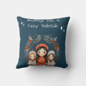 Hygge Christmas Mother and Daughters Wreath Kissen (Rückseite)