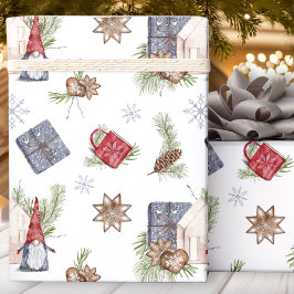 Hygge Christmas Niedlich Gnome Nordic Holidays Geschenkpapier