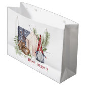 Hygge Christmas Niedlich Gnome Nordic Holidays Große Geschenktüte (Vorderseite Schrägansicht)
