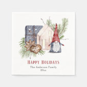 Hygge Christmas Niedlich Gnome Nordic Holidays Serviette (Vorderseite)