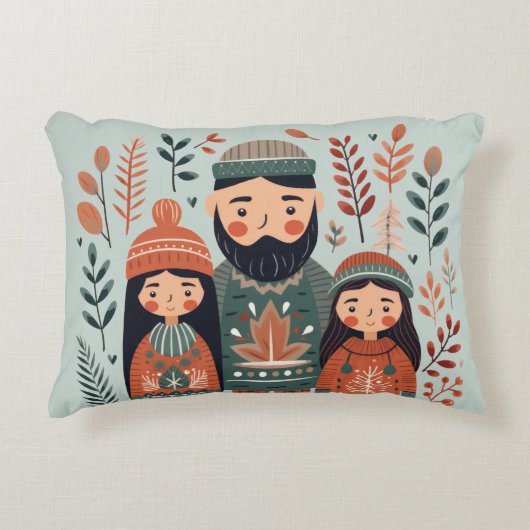Hygge Christmas Scandinavian Cozy Family Dekokissen (Vorderseite)