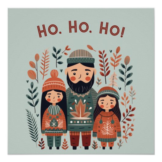 Hygge Christmas Scandinavian Cozy Family Poster (Vorderseite)