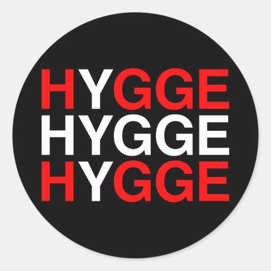 HYGGE Dänische Flagge Runder Aufkleber (Vorderseite)