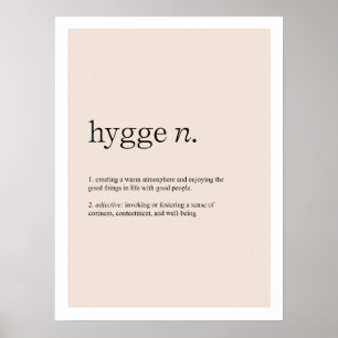 Hygge Definition Art Print Poster