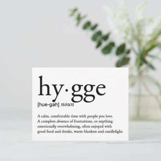 Hygge Definition Postkarte (Stehend Vorderseite)