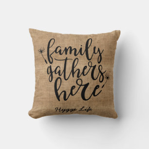 Hygge Dekoration - Familienathers hier Burlap Sack Kissen