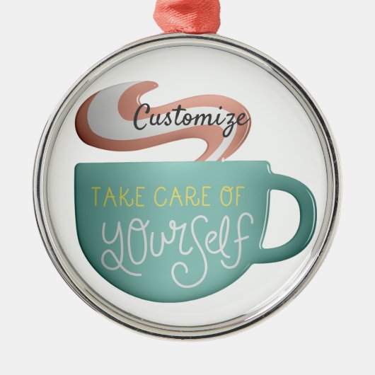 Hygge Drink Self-Care Thunder_Cove Ornament Aus Metall (Vorne)