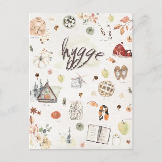 Hygge Herbst Oktober Postkarte (Vorderseite)