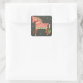 Hygge Holiday Horse Rounded Square Stickers (Tasche)
