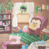 Hygge Igel Aufkleber (Vorderseite)