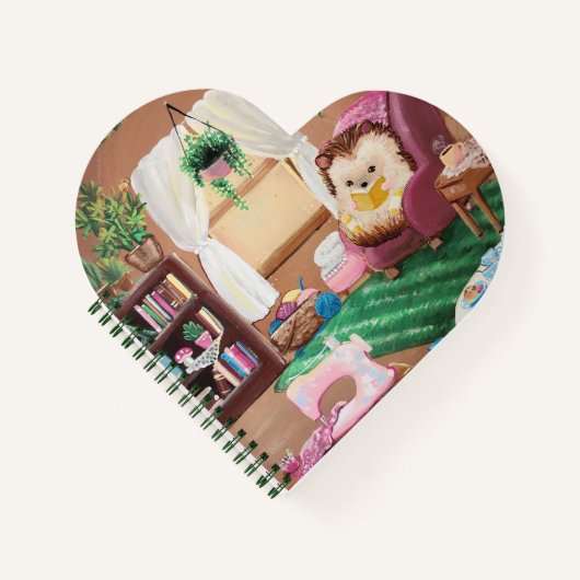 Hygge Igel Notebook Notizblock (Vorderseite)