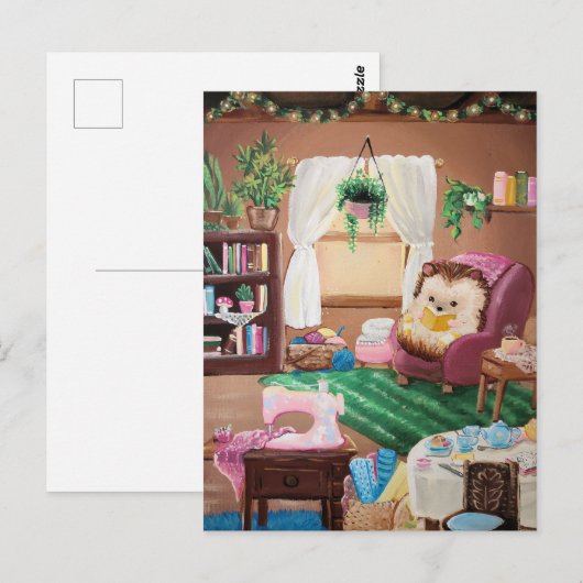 Hygge Igel Postkarte (Vorne/Hinten)