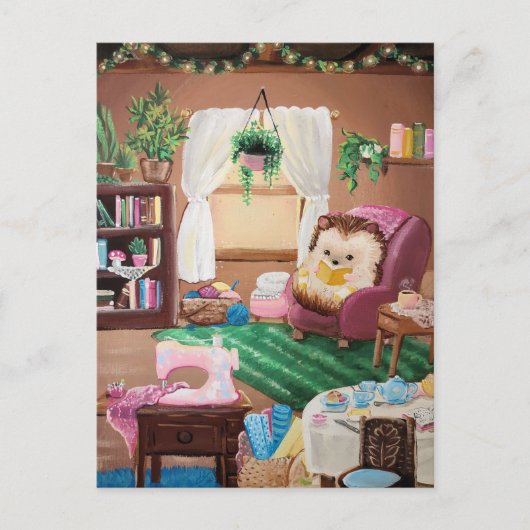 Hygge Igel Postkarte (Vorderseite)