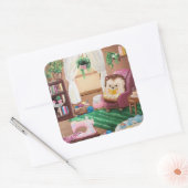 Hygge Igel Quadratischer Aufkleber (Umschlag)