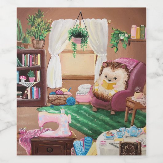 Hygge Igel Weinetikett (Einzelnes Label)