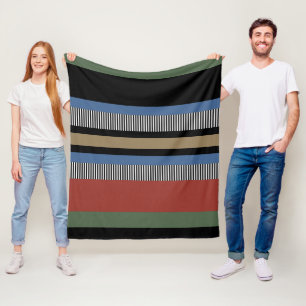 Hygge Mehrfarbige Streifen Skandinavisch Inspirier Fleecedecke