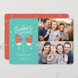 Hygge Mittens 2 Foto Weihnachtsreise - Flat Card Feiertagskarte