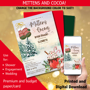 Hygge Mittens und Cocoa Winter Brautparty Einladung