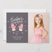 Hygge Mittens Weihnachts-Flat Card Feiertagskarte (Vorderseite)