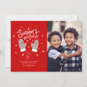 Hygge Mittens Weihnachts-Flat Card Feiertagskarte (Vorderseite)