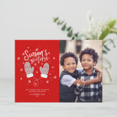 Hygge Mittens Weihnachts-Flat Card Feiertagskarte (Stehend Vorderseite)