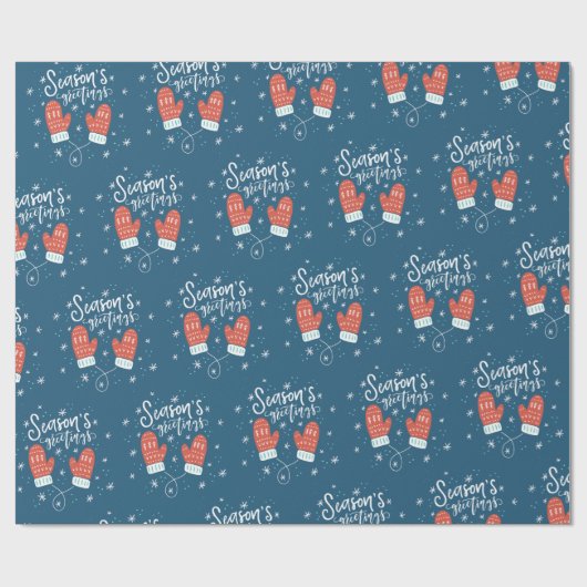 Hygge Mittens Weihnachtsfeiertag Geschenkpapier (Flach)