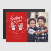 Hygge Mittens Weihnachtsfeiertag Magnetkarte (Vorne/Hinten)