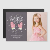 Hygge Mittens Weihnachtsfeiertag Magnetkarte (Vorne/Hinten)