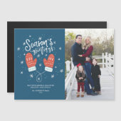 Hygge Mittens Weihnachtsfeiertag Magnetkarte (Vorne/Hinten)
