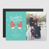 Hygge Mittens Weihnachtsfeiertag Magnetkarte (Vorne/Hinten)