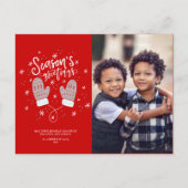 Hygge Mittens Weihnachtsurlaub Postcard Feiertagspostkarte (Vorderseite)