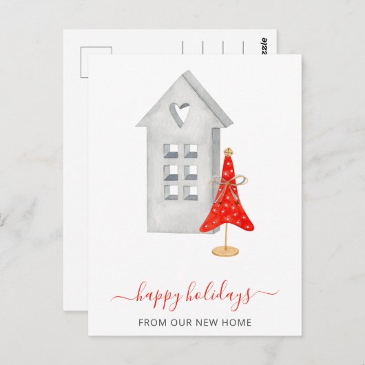 Hygge New Zuhause Weve Moved Holiday Postcard Postkarte (Vorne/Hinten)