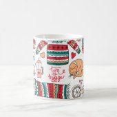 Hygge rote weiße Tasse (Mittel)