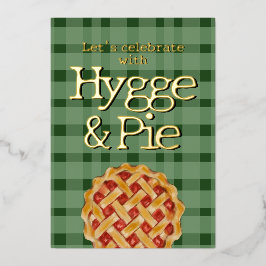 Hygge Scandinavian style plaid foil invitation Folien Feiertagskarte