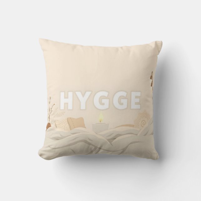 Hygge Throw Pillow | Cozy Scandinavian Home Decor Kissen (Vorderseite)