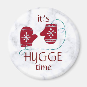 Hygge Time Nordic Red Mittens Vintag Holiday Magnet