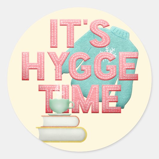 Hygge Time Runder Aufkleber (Vorderseite)
