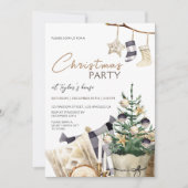 Hygge Watercolor Tree | Weihnachts-Party Einladung (Vorderseite)