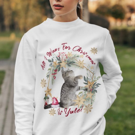 Hygge Weihnachten Cat Cosy Christmas Womens Sweatshirt