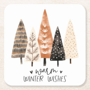 Hygge-Weihnachtsbaum Rechteckiger Pappuntersetzer