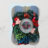 Hygge Wreath Snow Globe Weihnachtskarte Feiertagskarte (Vorne/Hinten)