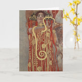 Hygieia von Gustav Klimt, Vintager Jugendstil Karte (Gelbe Blume)
