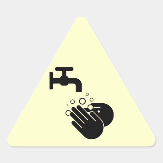 Hygienehandwaschetikett Dreieckiger Aufkleber (Vorderseite)